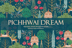 Pichhwai Dream Prints & Patterns, a Pattern Graphic by GND ART STUDIO
