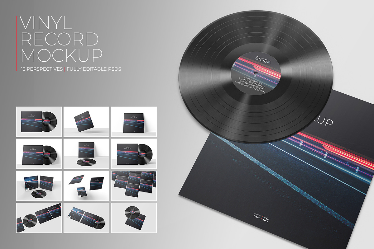 Vinyl Record Mockup 3, a Packaging Mockup by KIPET (Photo 1 of 15)