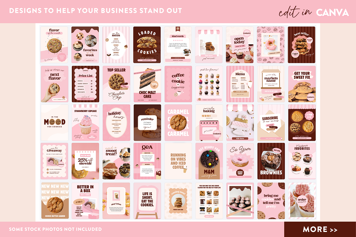 Bakery Instagram Templates Canva, a Social Media Template by Design Pixie (Photo 2 of 7)