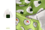 Kawaii sushi. Clipart & patterns, a Food Illustration by Baranovska (Thumbnail 4 of 7)