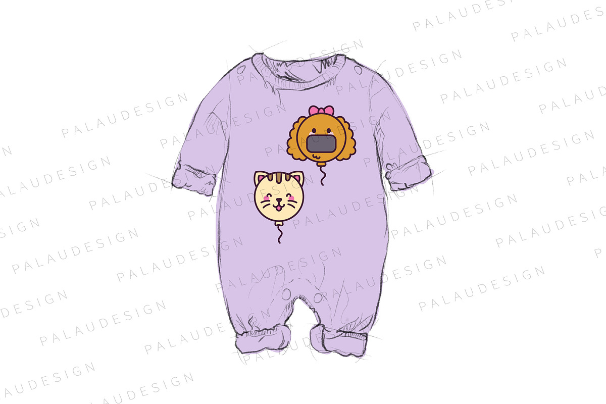 Cute Kawaii Balloons Animals Outline, an Animal Illustration by Palau (Photo 8 of 12)