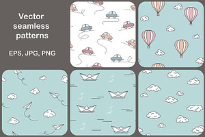 10 Cute Vector Seamless Patterns