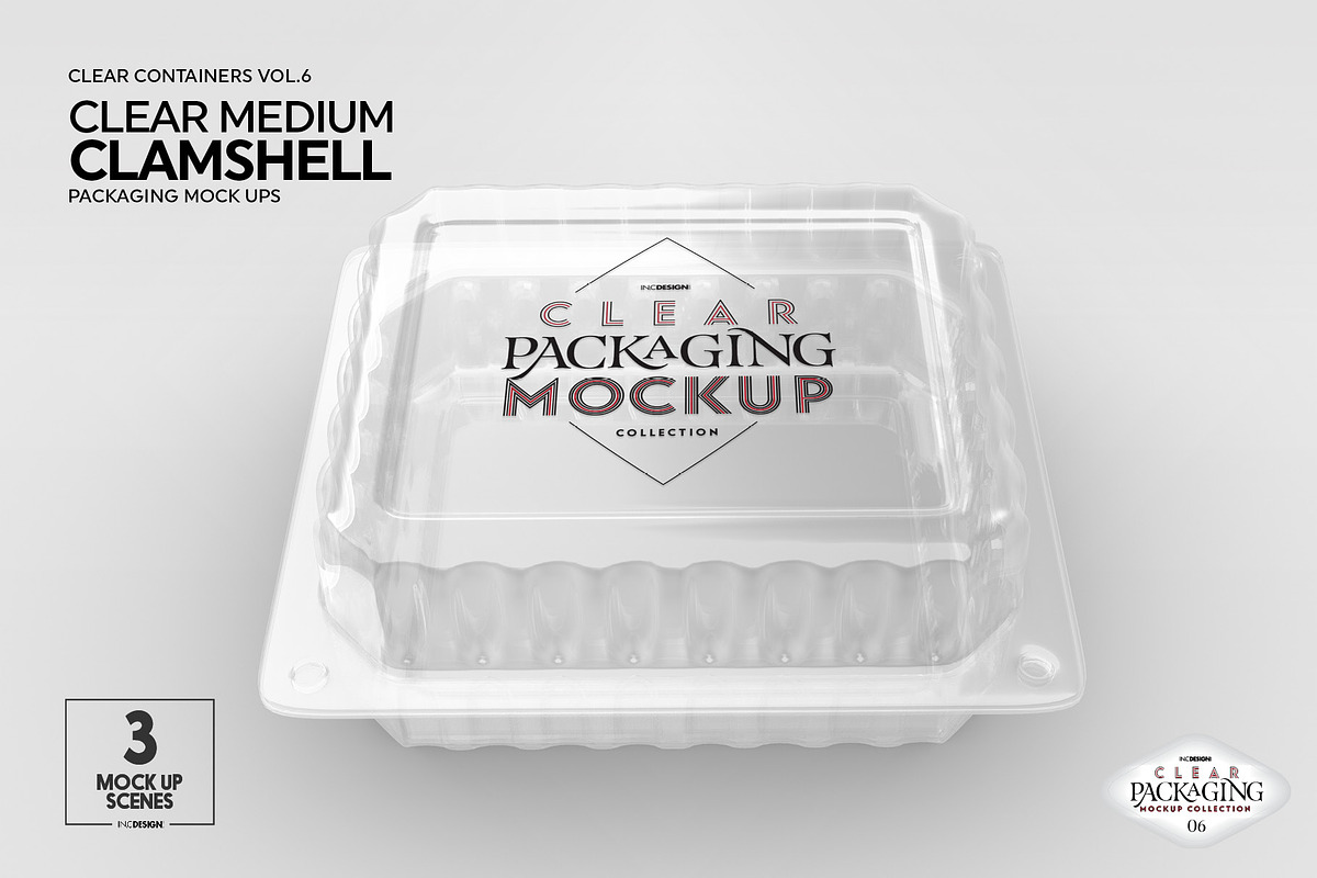 Medium Clamshell Packaging Mockup, a Product Mockup by INCDesign (Photo 5 of 16)