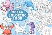 50 Printable Ocean Coloring Pages, an Animal Illustration by LikaYu (Thumbnail 1 of 9)