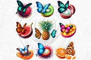 Vibrant Butterfly and Fruit Cliparts, an Animal Illustration by ThatsDesignArt (Thumbnail 10 of 10)