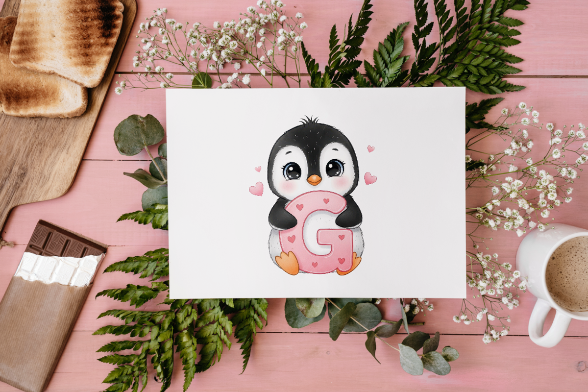 Valentine Penguins Alphabet PNG, an Animal Illustration by KennedyStudio (Photo 5 of 5)