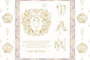 Gold Baroque Crest frame Clipart, a Decorative Illustration by WonderWonder (Thumbnail 4 of 8)
