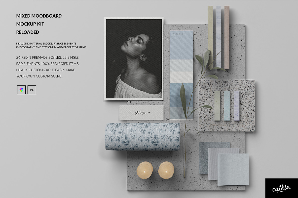 Scene Creator Mood Board Mockup Kit, a Pens & Pencil Mockup by Catkie - Digital Art (Photo 1 of 29)