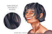 Procreate Hair Brush Set, a Brush Add-On by Design Resource Hub (Thumbnail 4 of 8)