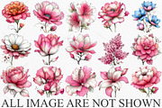 Watercolor Spring Flower Clipart PNG, an Illustration by Canvas Craft (Thumbnail 3 of 7)
