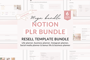 Notion template bundle dashboard, a Templates & Theme by Cate Creates