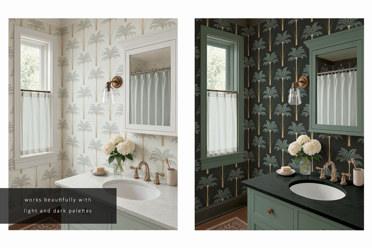 Small Bathroom Wallpaper Mockup, a Household Mockup by LinnestCreative (Photo 3 of 7)