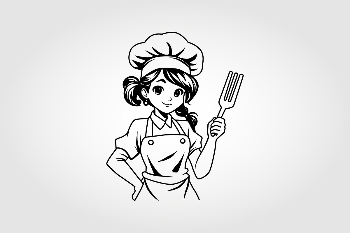 beautiful chef logo vector design, a Branding & Logo Template by PrastHF