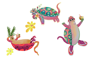 Tropical Cat Characters PNG, a Seasonal Illustration by FaliushViktoriaArtist (Thumbnail 6 of 7)