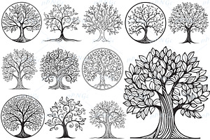 Tree Of Life Svg, Tree clipart, an Outline Icon by PassionPNGcreation