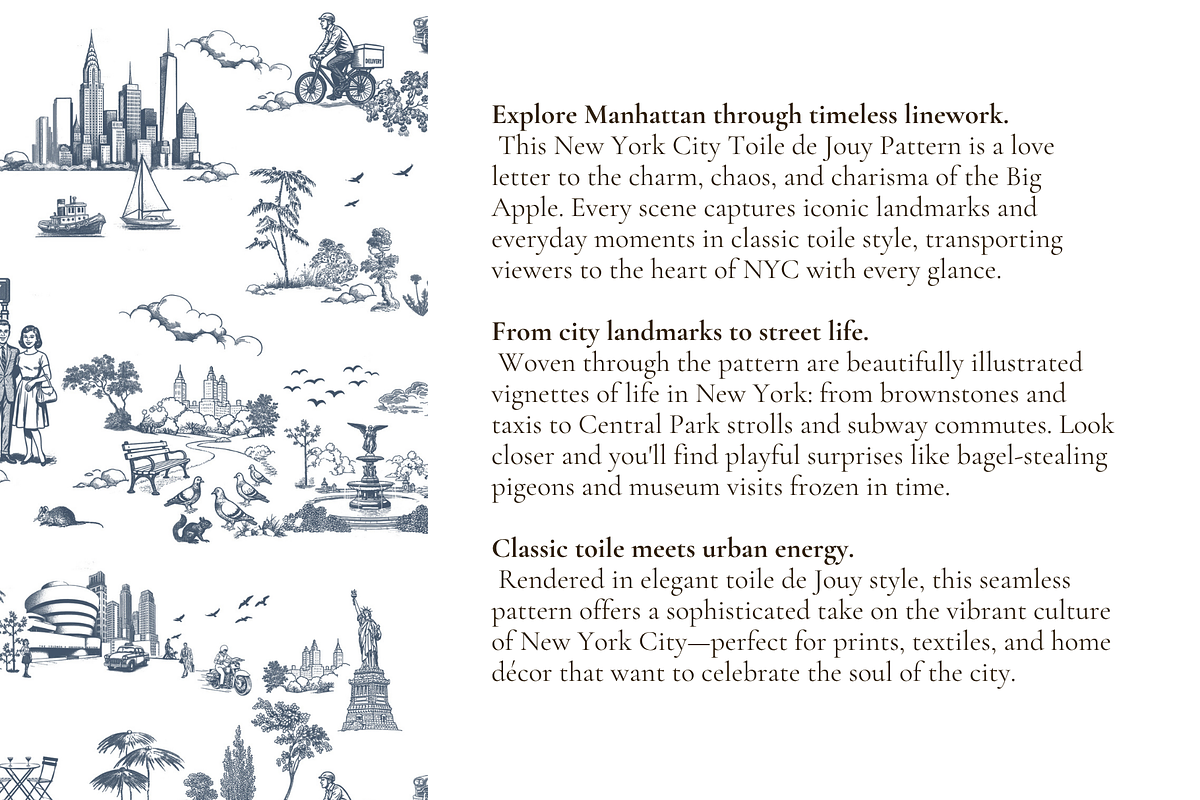 New York City Toile de Jouy Pattern, a Background Graphic by Hughes Studio (Photo 3 of 8)