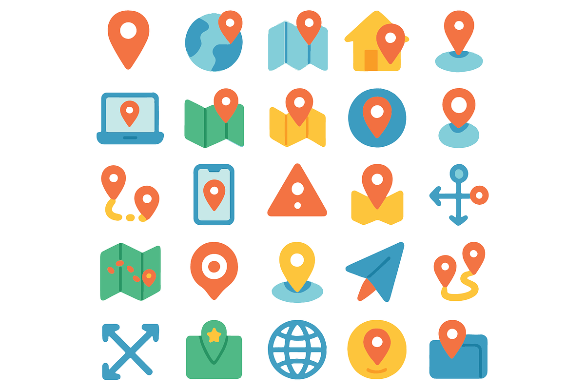 Location & Map Icons Collection, an Object Graphic by RT Studio
