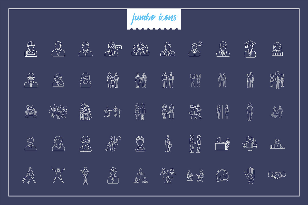 People Line Icons V2, an Outline Icon by Jumbo Icons (Photo 4 of 5)
