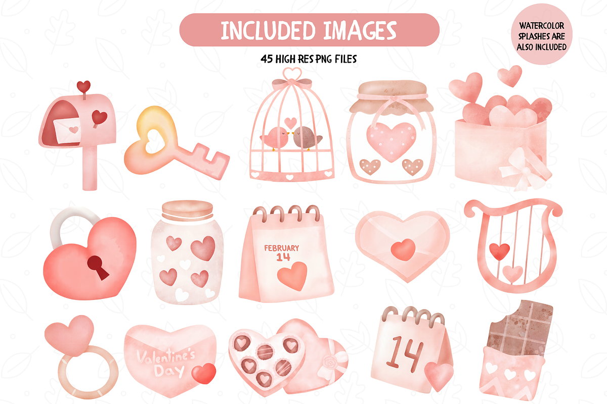 Cute Valentine Clipart Set, an Illustration by TatiMockup (Photo 4 of 5)
