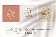 Sun bohemian logo tempplate 2#, a Branding & Logo Template by Piixypeach (Thumbnail 3 of 7)