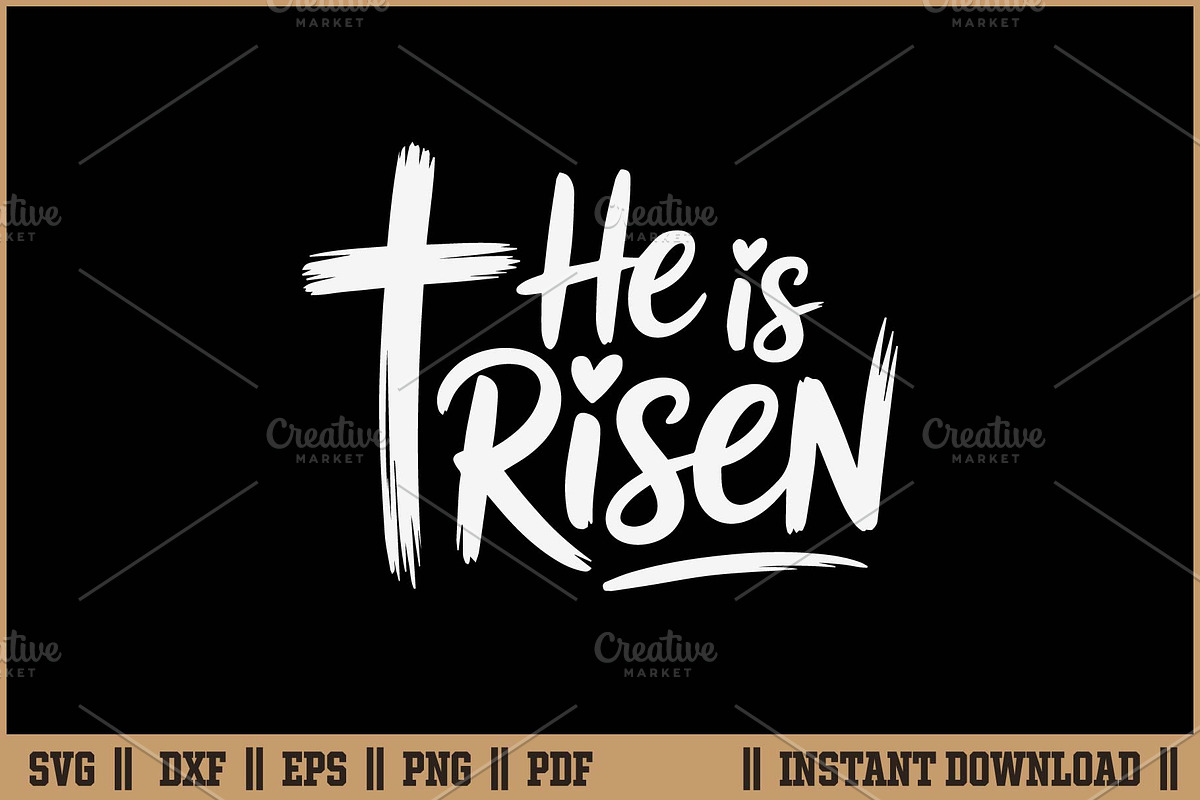 He is Risen Easter & Christian SVG, a Seasonal Illustration by Handy Arts Studio (Photo 1 of 3)