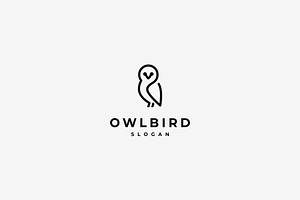 Simple Owl Bird Unique Logo