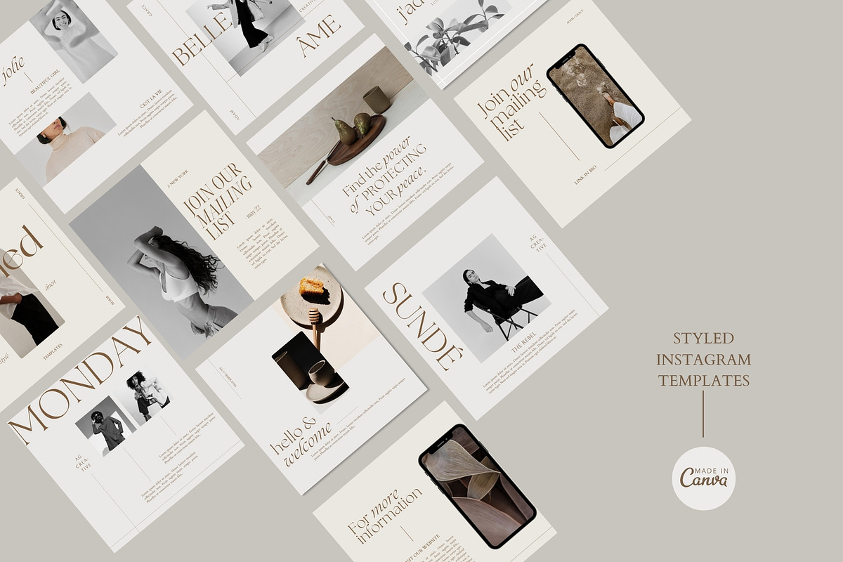 Minimalist Instagram Templates Canva, a Social Media Template by Adam and Grace (Photo 1 of 22)