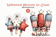 Whimsical Patriotic ice cream, a Seasonal Illustration by Designworld (Thumbnail 1 of 9)