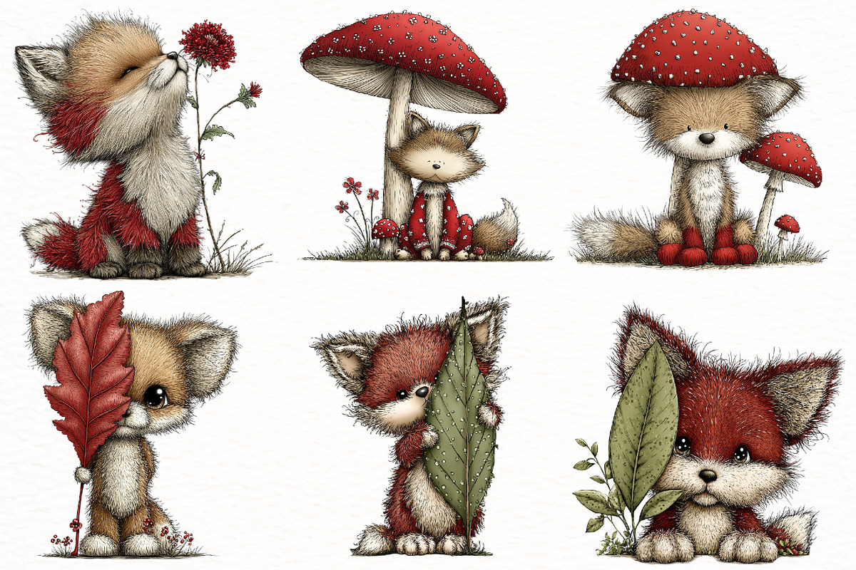 Whimsical fox Mother's day clipart, an Illustration by Designworld (Photo 2 of 7)