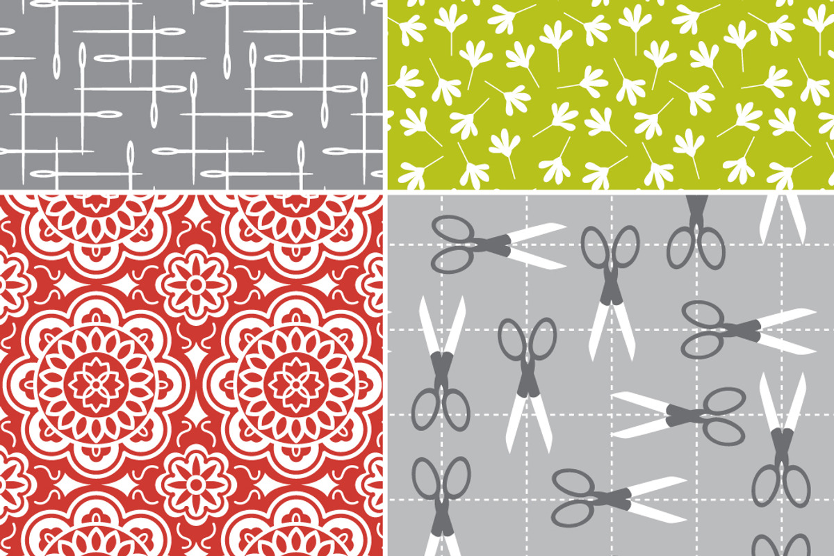 Sew Vintage Seamless Patterns preview 5