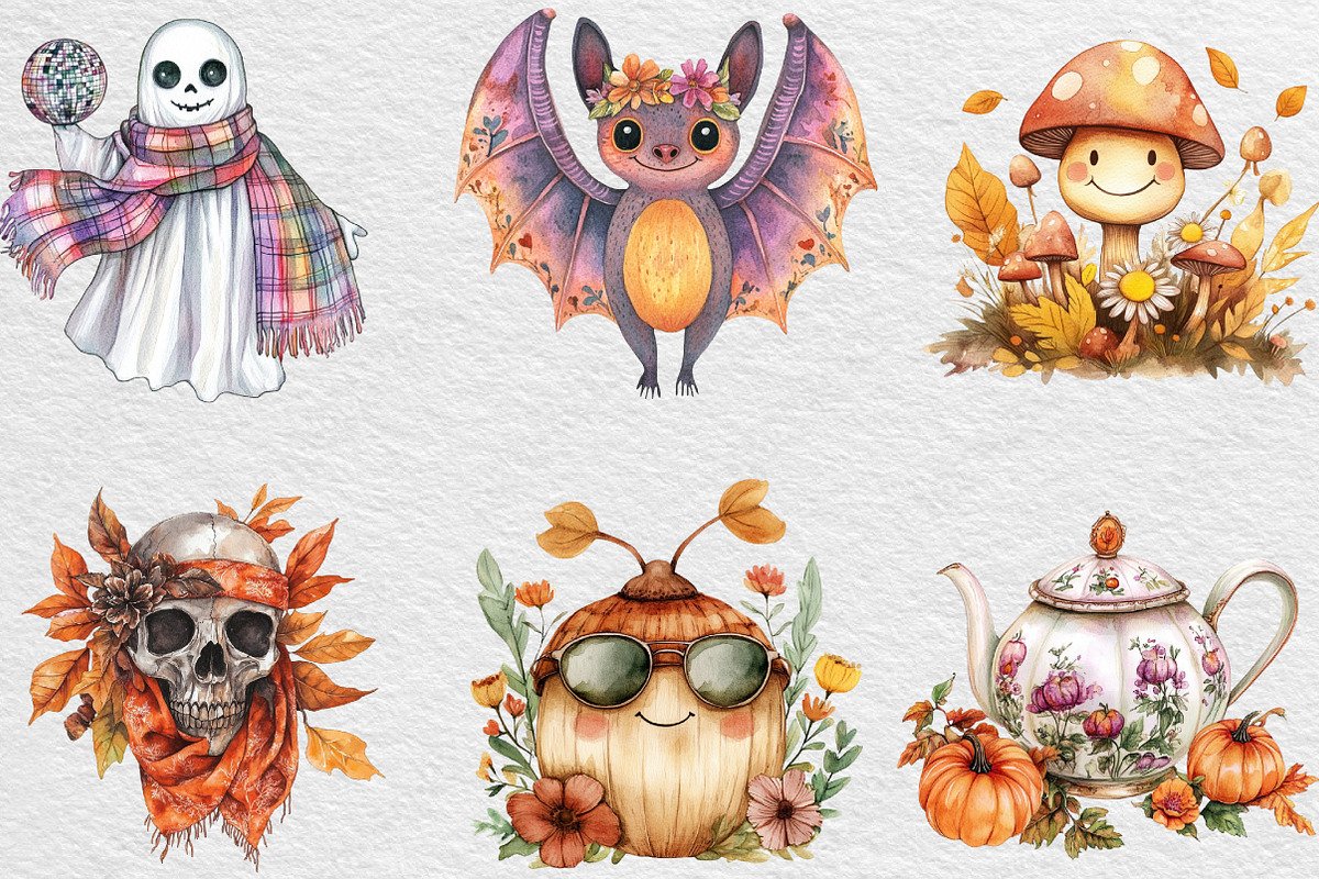 Retro Fall Png Fall Halloween, an Illustration by Black Bird Studio (Photo 3 of 6)