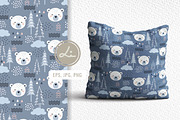 Cute Polar Bear Seamless Pattern, a Pattern Graphic by lindoet23 (Thumbnail 2 of 3)