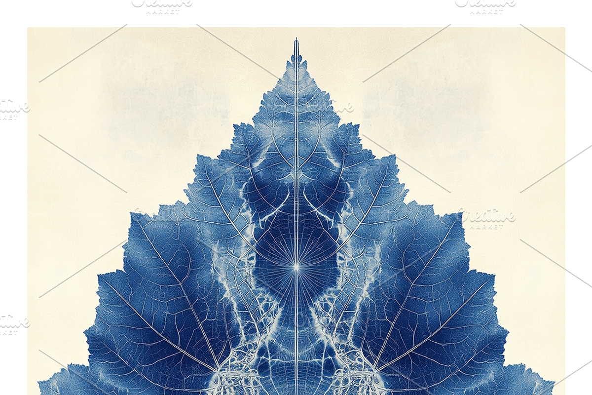 Role Co. Cyanotype Leaf in Symmetry, a Texture Illustration by milatovar (Photo 13 of 21)