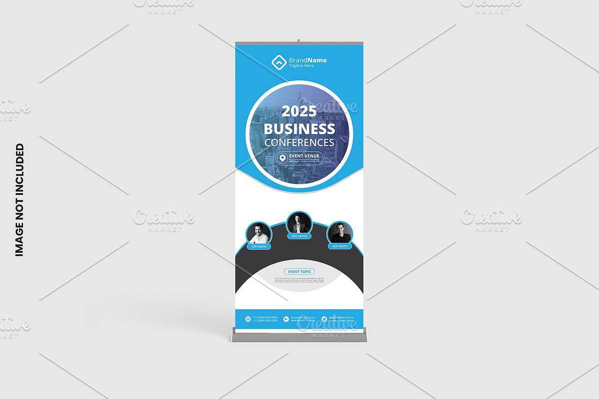 Corporate Business Conference Rollup, a Card Template by graphics city