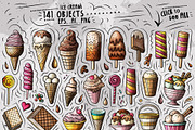 Ice Cream Cartoon Objects Set, an Object Graphic by BALABOLKA (Thumbnail 2 of 3)