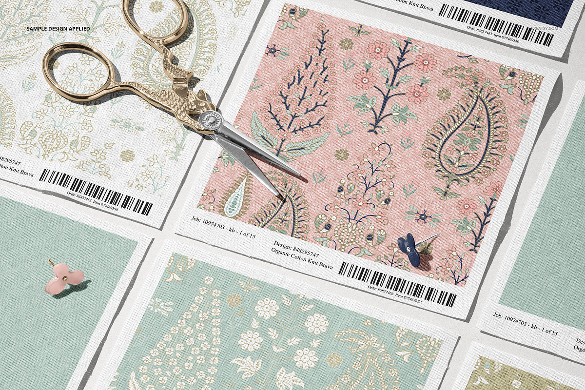 Cotton Fabric Swatches Mockup, a Merchandise Mockup by creatsy5 (Photo 4 of 6)
