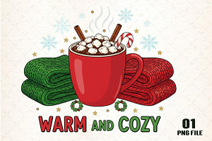 Christmas Warm and Cozy PNG, an Illustration by DreamCafeArt