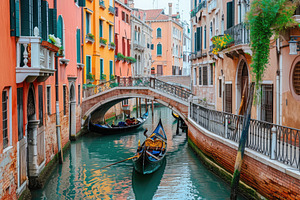 Two gondolas peacefully rest in the, a Photo by Iftikhar Alam