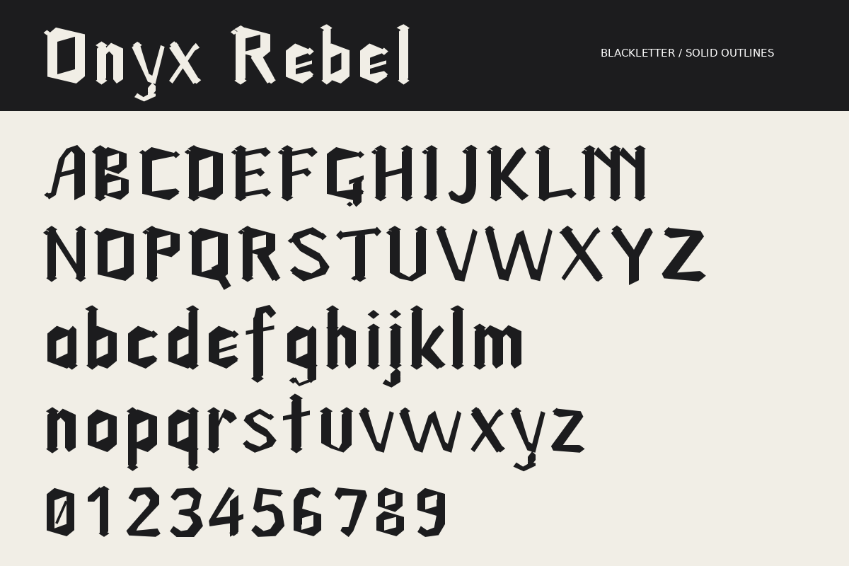 Onyx Rebel — Modern Blackletter Font, a Blackletter Font by Colorsfav (Photo 10 of 10)