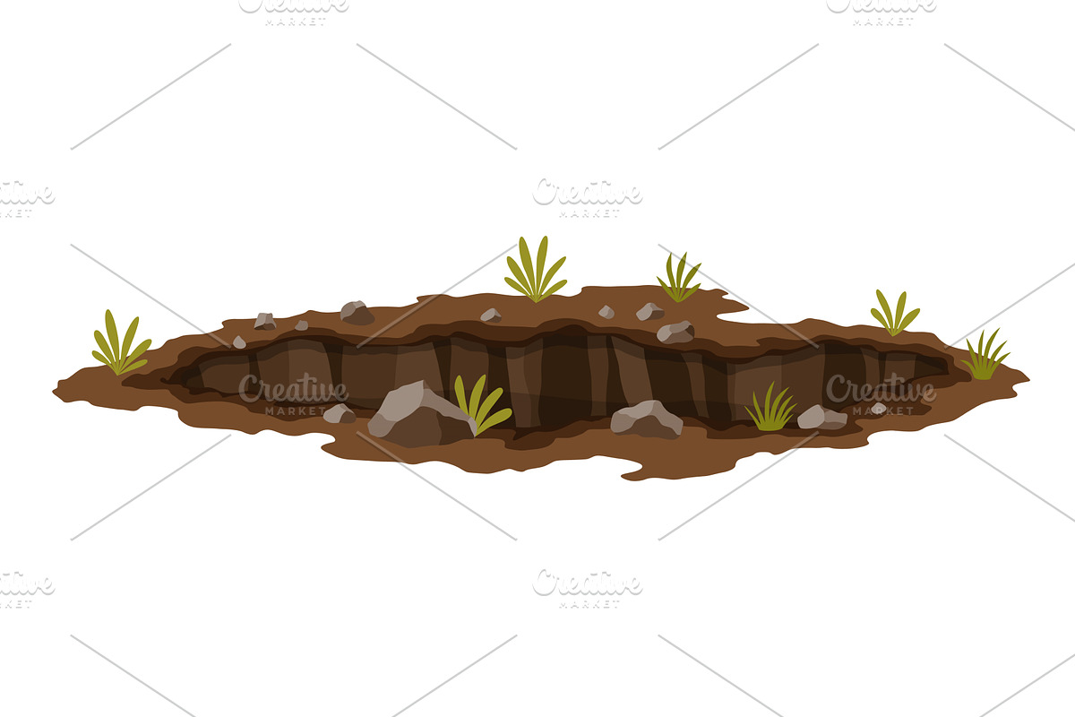 Hole ground. Works digging of sand, an Object Illustration by the8monkey