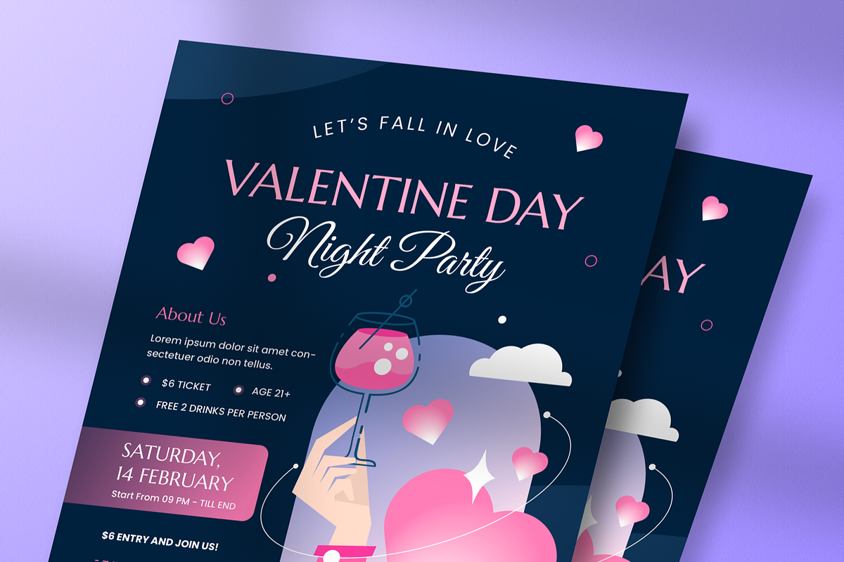 Valentine Night Party Flyer, a Flyer Template by Annora Studio (Photo 4 of 4)
