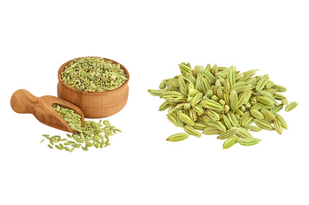 Dried fennel seeds in wooden bowl, a Food & Drink Photo by NataPhoto