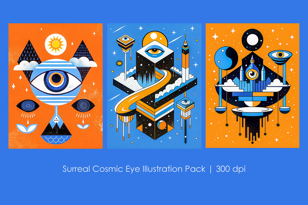 Surreal Cosmic Eye Illustration Pack, a Decorative Illustration by StockVerse Creative (Photo 1 of 4)