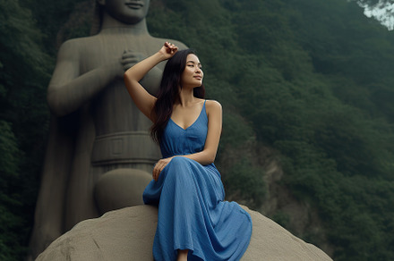 woman in linen clothes, a Person Photo by Virgo Studio