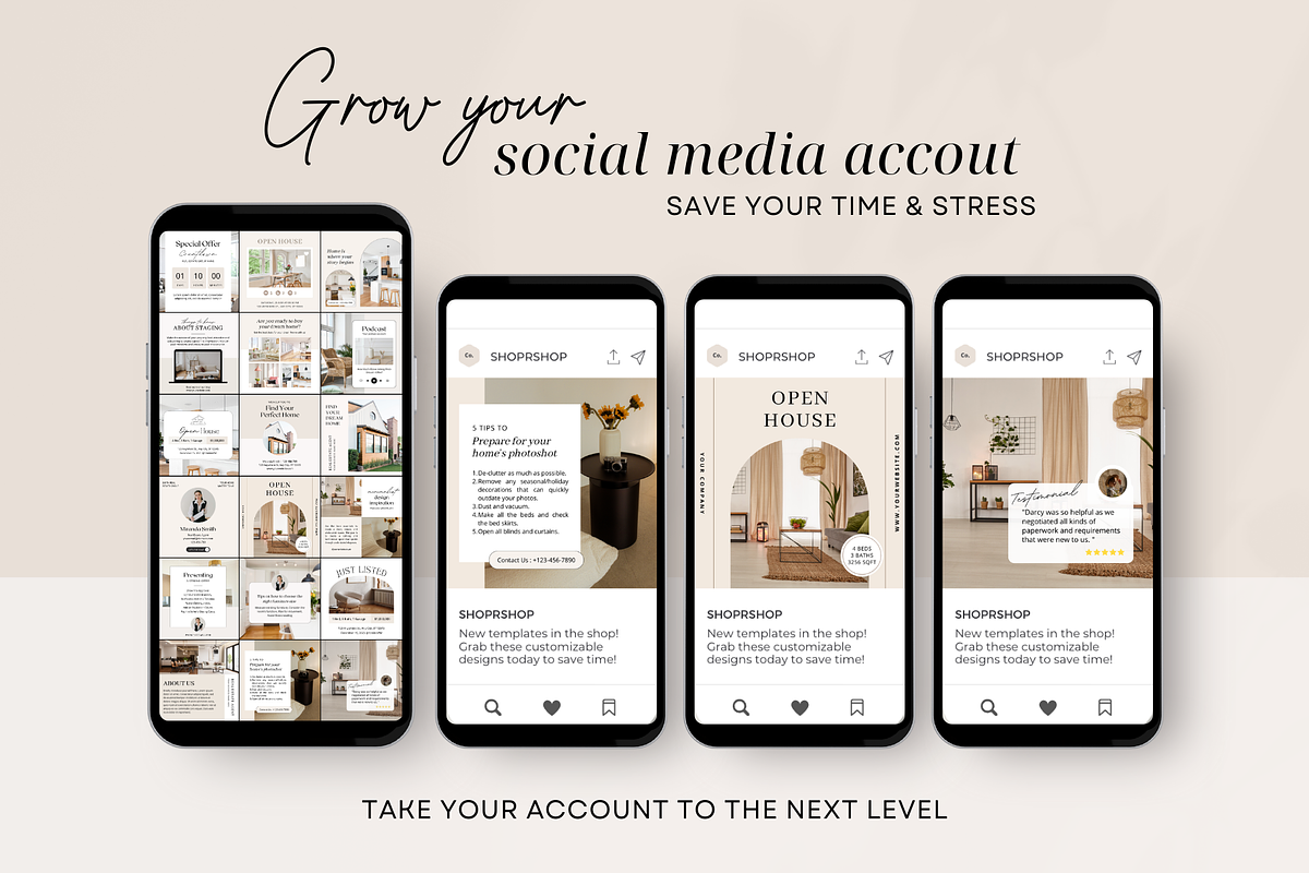 Real Estate Instagram Post Templates, a Social Media Template by ShopRShop (Photo 4 of 10)