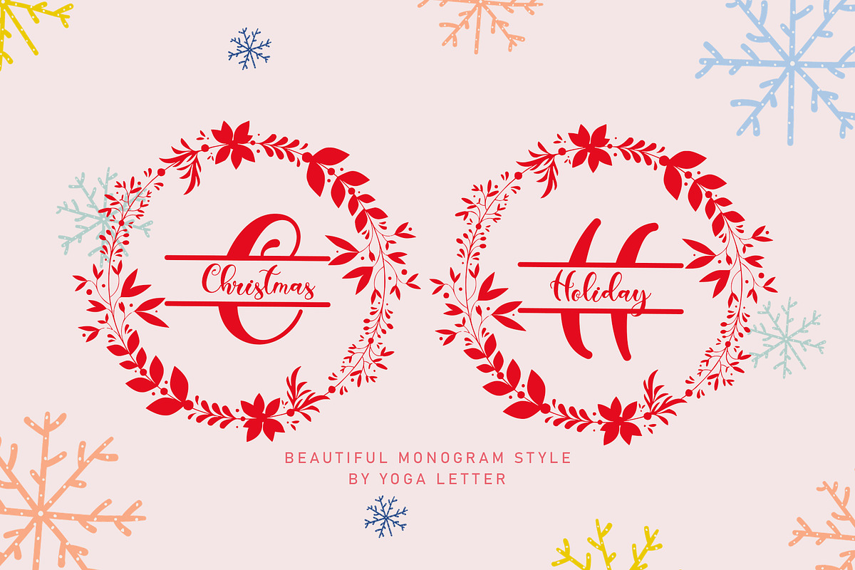 Special Christmas Monogram Bundle, a Script Font by Yoga Letter (Photo 3 of 5)