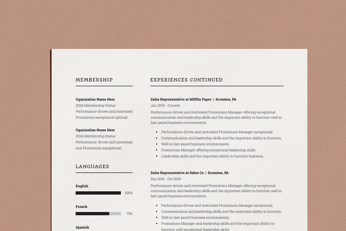 Resume/CV Template, a Resume Template by UX-group (Photo 5 of 7)