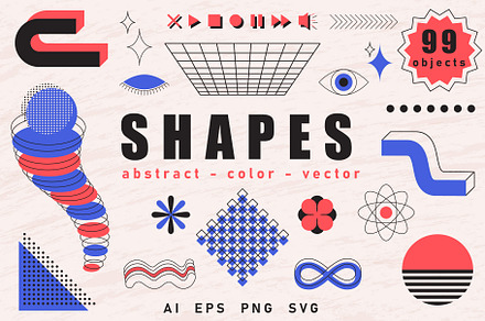 99 abstract vector shapes