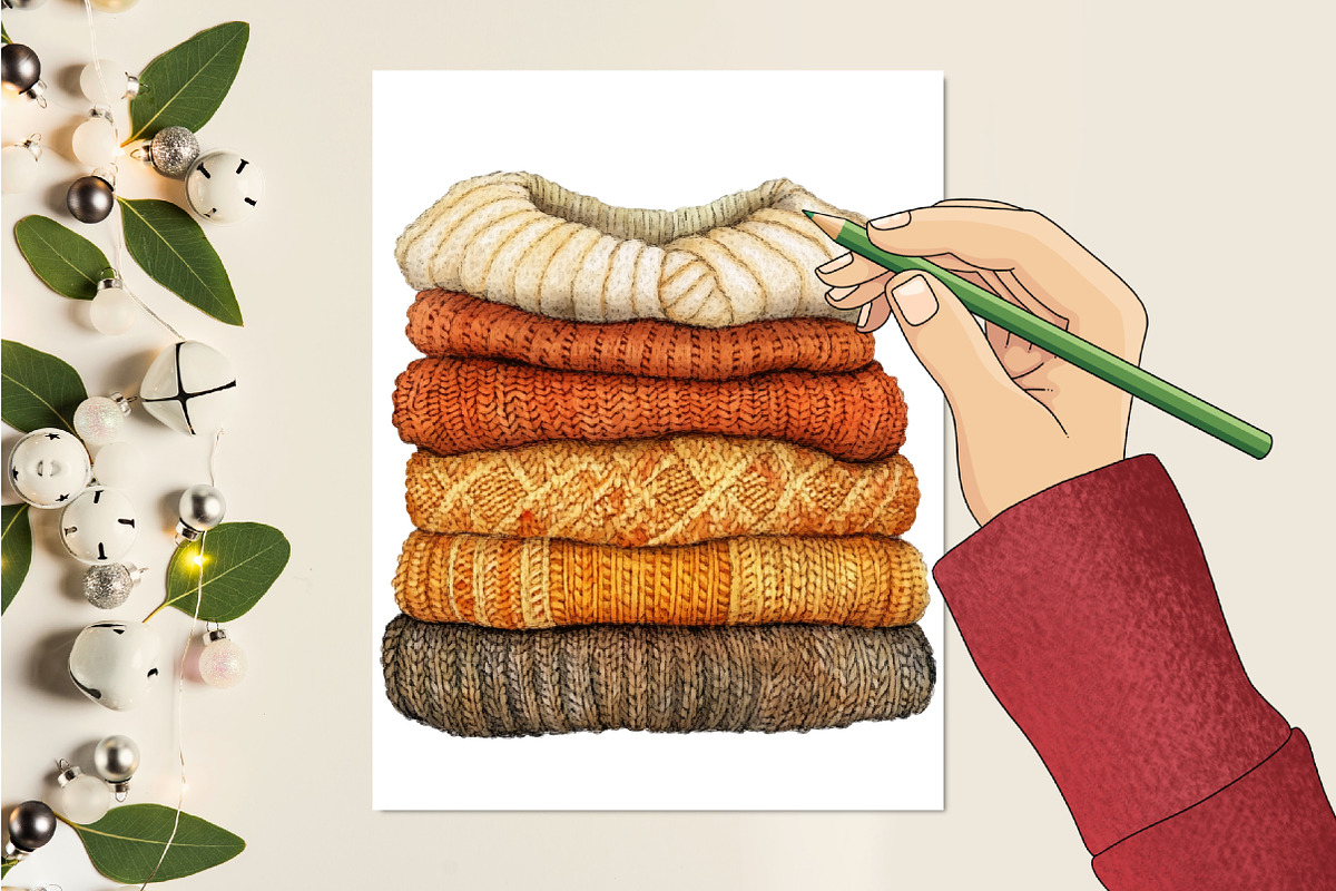 Watercolor Pumpkin Patch Clipart, a Seasonal Illustration by CitraGraphics (Photo 6 of 7)