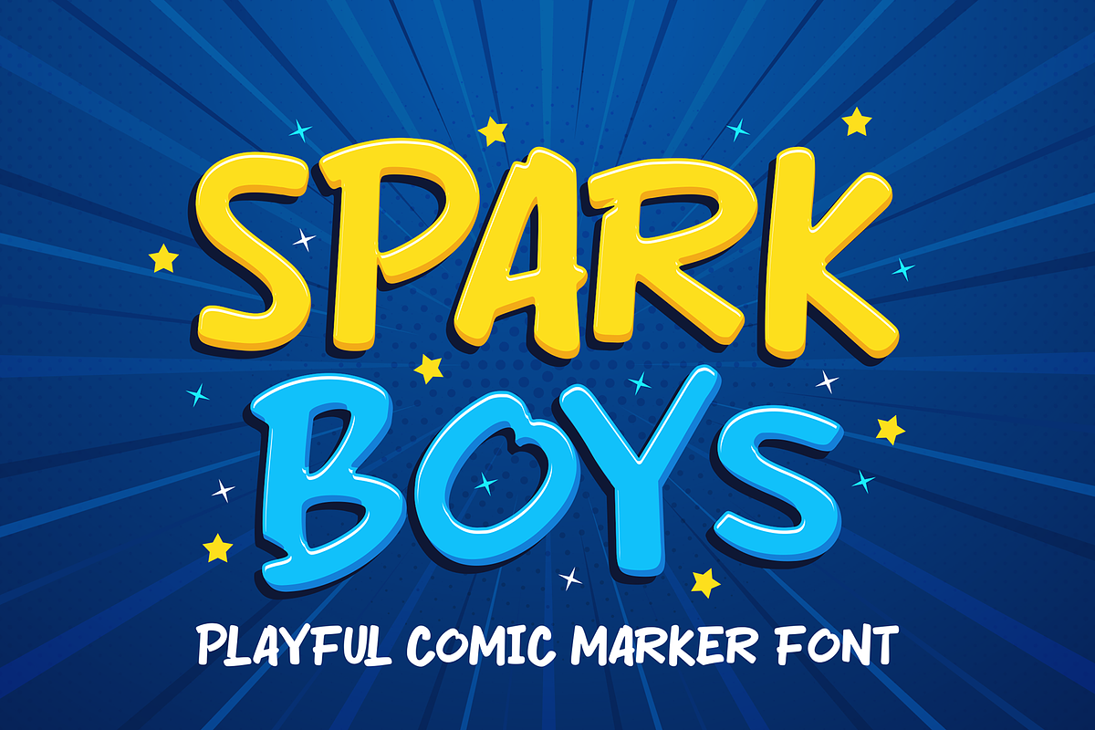 Spark Boys - Marker Comic Font, a Handwritten Font by figuree studio (Photo 1 of 7)